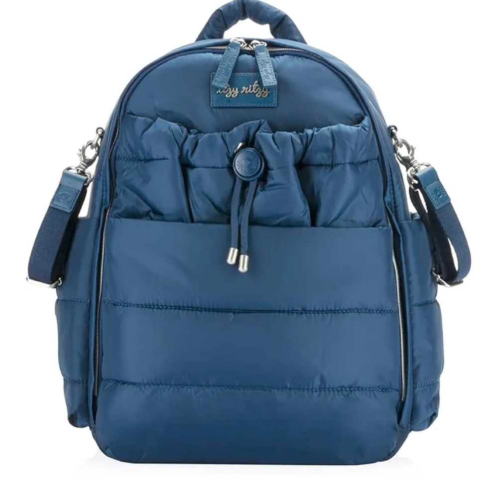 Itzy Ritzy Blue Backpack with Soft Fabric and Rounded Design - Picture 2 of 3